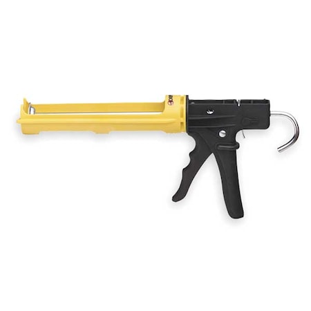 Dripless Dripless Caulk Gun, 10 oz Container Size, Plastic, 18:01, Revolving Half Barrel Frame, Yellow/Black WL9903000
