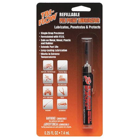 Tri-Flow Multipurpose Lubricant, 0.25 oz., Pen, Mineral Oil, Brown TFC20027