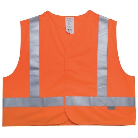 Condor 3XL Flame Resistant High Visibility Vest, Orange 2PDL6