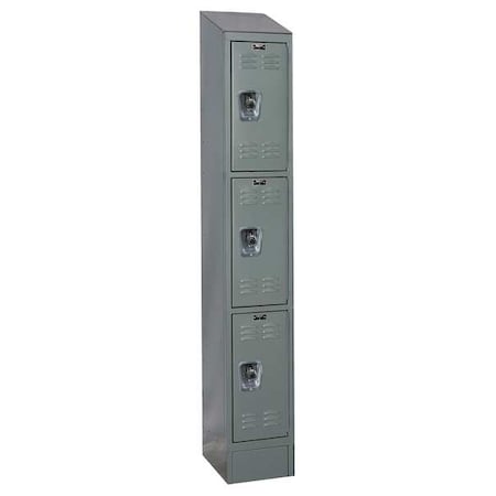 HALLOWELL Wardrobe Locker, 12 in W, 18 in D, 84 in H, (1) Wide, (3) Openings, Dark Gray URB1288-3ASB-HG