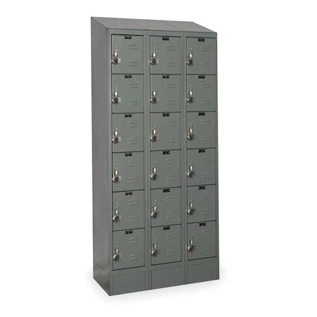 Hallowell Box Locker, 36 in W, 15 in D, 78 in H, (3) Wide, (6) Tier, Dark Gray URB3258-6ASB-HG