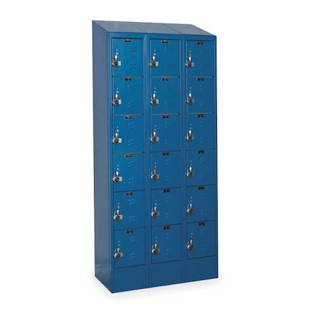Hallowell Box Locker, 36 in W, 18 in D, 78 in H, (3) Wide