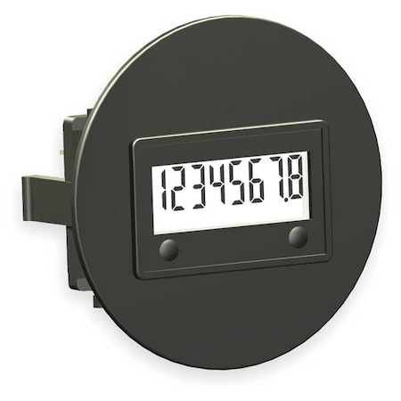Trumeter LCD Hour Meter, SAE Round Flush, 8 digit 3410-3000