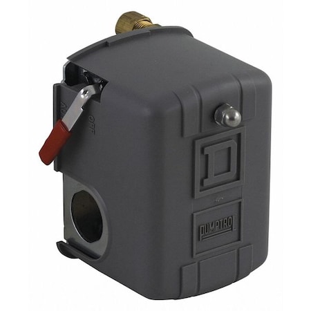 Telemecanique Sensors Pressure Switch, Standard, DPST, 4 Ports, 1/4" FNPS, 60 to 200 psi Range, Polypropylene 9013FHG54J59M1X