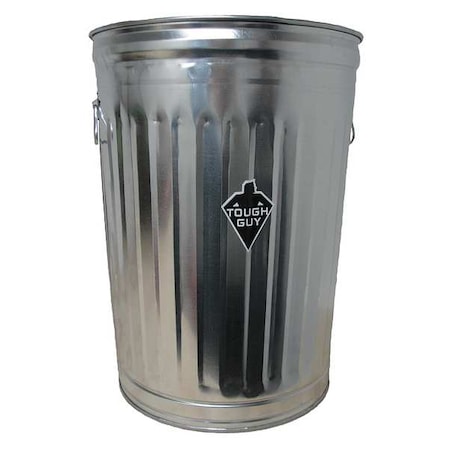 Tough Guy 20 gal. Galvanized steel Round Trash Can, Silver 2PYX5