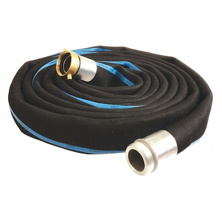 Continental 2" ID x 25 ft Rubber Water Discharge Hose BK RD200-25MF-G