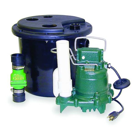 Zoeller ink Drain Pump System, 1/3 hp HP, 43 gpm Flow Rate at 5 Ft. of Head, 9.7 A Amps, Cast Iron 105-0001
