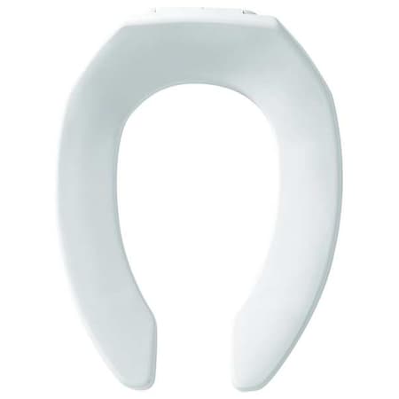 BEMIS Elongated Toilet Seat, Open Front, External Check Hinge, 2-3/8 in Seat Ht, Plastic, White 1955CT-000