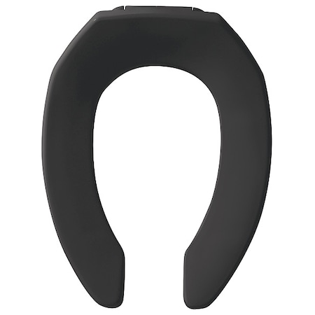 BEMIS Toilet Seat, Without Cover, Plastic, Elongated, Black 1955CT-047