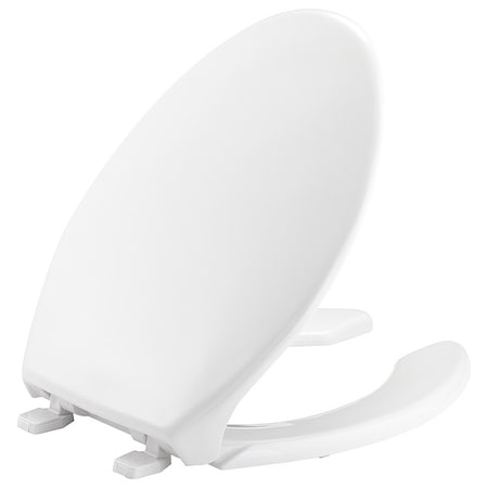 BEMIS Toilet Seat, With Cover, Plastic, Elongated, White 1950-000