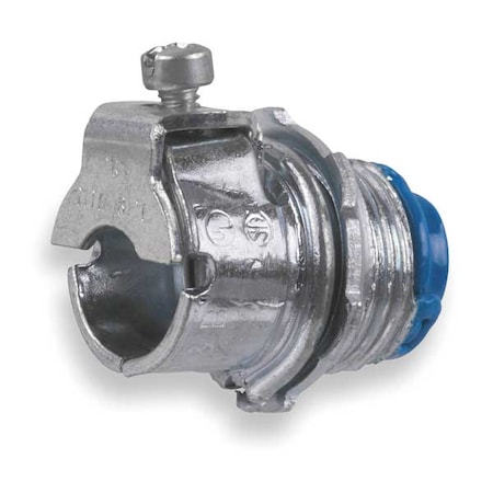 Abb Conduit Fitting Grounding Connector, 3/8 in, Threaded, Steel, Plain, Silver 3110-TB