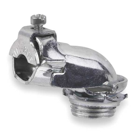 Abb Flexible AC/MC Grounding Connector, 3/8 in, Threaded, Steel, Electro Zinc Plated, Silver 321-TB