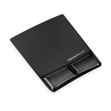 Fellowes Mouse Pad w/Wrist Support, Black, Standard 9182301
