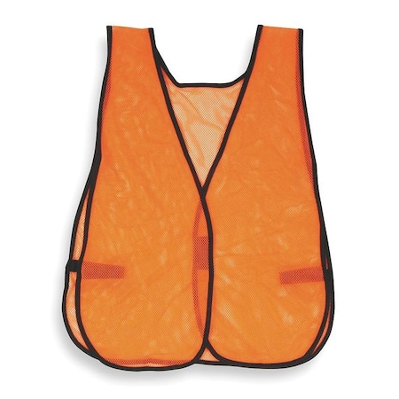 Condor High Visibility Safety Vest, Polyester Mesh, Hook-and-Loop Closure, Orange, XL/2XL 4CWE1
