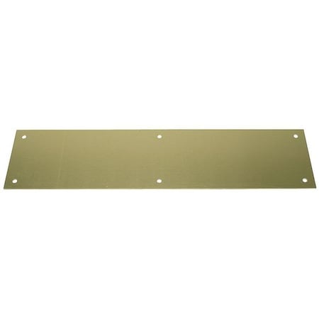 ROCKWOOD Door Push Plate, Brass, 12"L x 3"W, 0.05" Proj. 70A.3