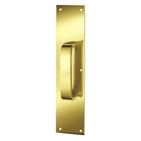 Rockwood Door Pull Plate, Brass, 15"L x 3-1/2"W, 0.05" Proj. 122 X 70B.3