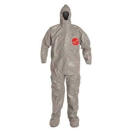 DUPONT Coveralls, 6 PK, Gray, Tychem(R) 6000, Zipper TF169TGY2X000600