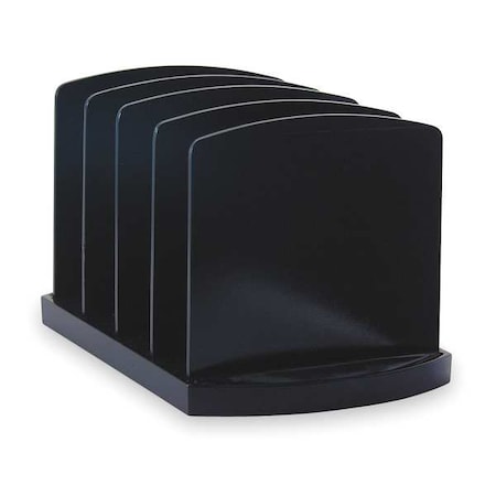 Officemate File Holder, Black, Plastic, 9 3/8 in W, 8 in L, 6 3/8 in H, 8" D, 7 Number of Compartments 22322
