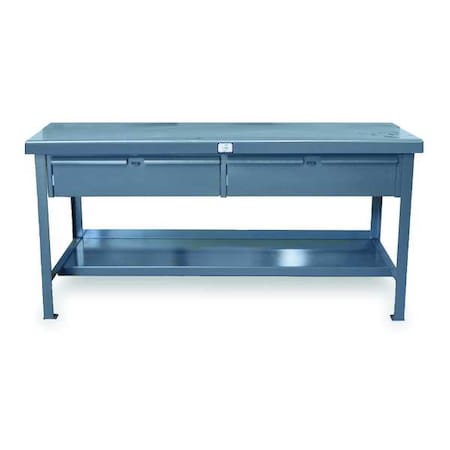 STRONG HOLD Industrial Shop Table with Drawers, Steel, 60" W, 34" Height, 8250 lb., Straight T6036-2DB