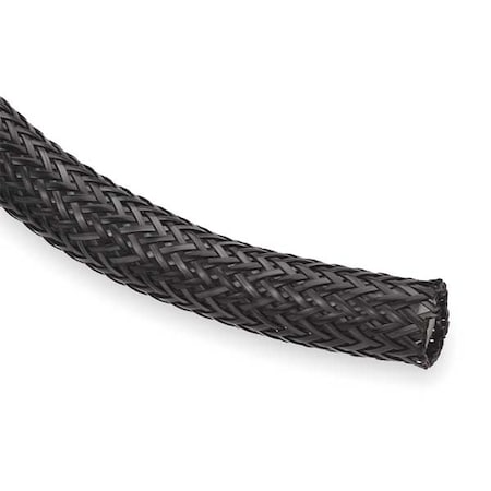 Techflex Braided Cable Sleeve, 1 in Inside Dia., 1-1/4 in Max Bundle Dia., 50 ft, Nylon, Black NHN1.00BK50