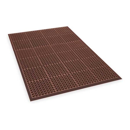 Notrax Interlocking Drainage Mat, Nitrile Rubber, 39 in W x 4 ft 10 in L, 7/8 in Thick T11S3958RD