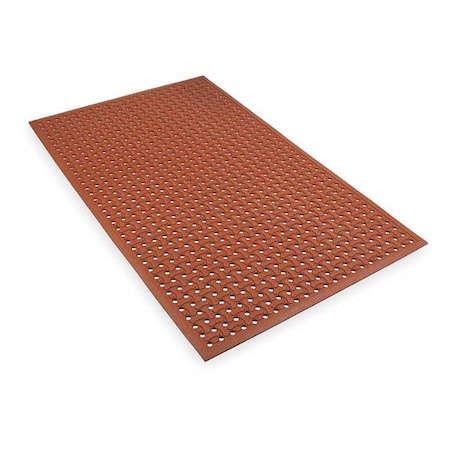 Notrax Antifatigue Mat, Rubber, Drainage Holes, 3 ft W x 5 ft L, Red T18S0035RD