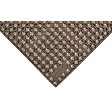 Notrax Antifatigue Mat, Nitrile Rubber, Drainage Holes, 39 in W x 29 in L, Black T12S3929BL