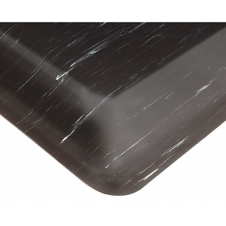 Wearwell Antifatigue Mat, 3 ft. L x 2 ft. W, 1/2" Thickness, Nitrile, Marble, Black 420