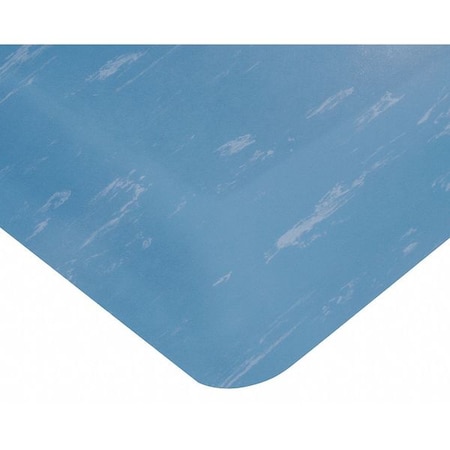 Wearwell Antifatigue Mat, 5 ft. L x 3 ft. W, 1/2" Thickness, Nitrile, Marble, Blue 420