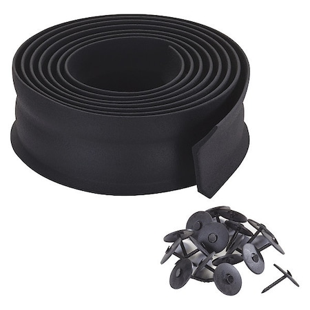 Zoro Select Basemount Over Door Seal, 100 ft., Black 2RRU2