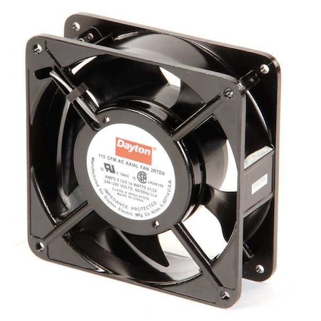 Dayton Axial Fan, Square, 230V AC, 1 Phase, Aluminum, 4 11/16 in W. 2RTD9