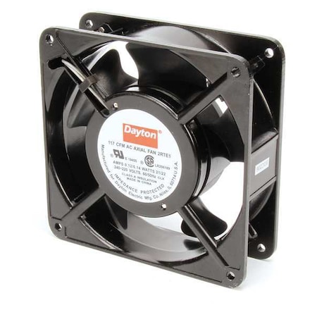 Dayton Standard Square Axial Fan, Square, 230V AC, 1 Phase, Aluminum, 4 11/16 in W. 2RTE1