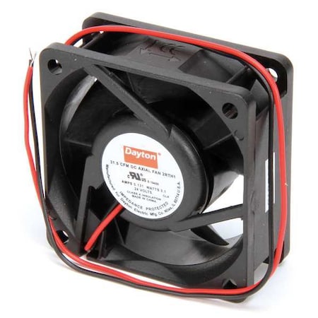 DAYTON Axial Fan, Square, 24V DC, - Phase, 31.5 cfm, 2 3/8 in W. 2RTH1