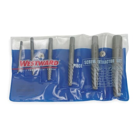 かえる様2点セット Westward Screw Extractor Set, Carbon Steel, 6 pcs. 2RUP9 | Zoro