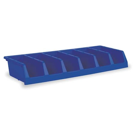 Akro-Mils Shelf Storage Bin, Industrial Grade Polymer, 12 in W, 5 in H, 33 in L, Blue 30312BLUE