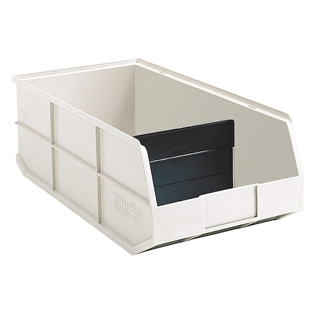 Akro-Mils Shelf Storage Bin, Plastic, Beige, 7 in H, 8 1/4 in W, 20 1/2 in L 30348BEIGE