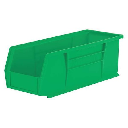 Akro-Mils Hang & Stack Storage Bin, Plastic, Green, 5 in H, 5 1/2 in W, 14 3/4 in L 30234GREEN
