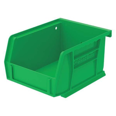 Akro-Mils Hang & Stack Storage Bin, Plastic, Green, 3 in H, 4 1/8 in W, 5 3/8 in L 30210GREEN