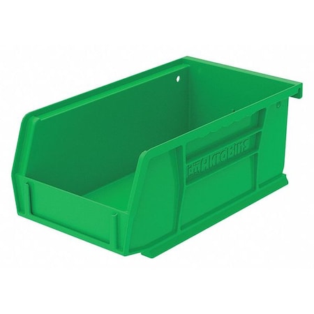 Akro-Mils Hang & Stack Storage Bin, Plastic, Green, 3 in H, 4 1/8 in W, 7 3/8 in L 30220GREEN