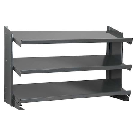 Akro-Mils Steel Bench Pick Rack, 12 in D x 25 in H x 36 in W, 3 Shelves, Gray APRBENCH