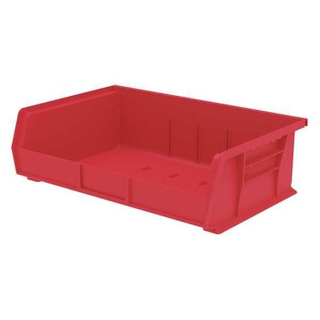 Akro-Mils Hang & Stack Storage Bin, Plastic, Red, 5 in H, 16 1/2 in W, 10 7/8 in L 30255RED