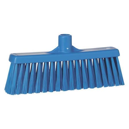 Vikan 12 in Sweep Face Broom Head, Stiff, Synthetic, Blue 31663