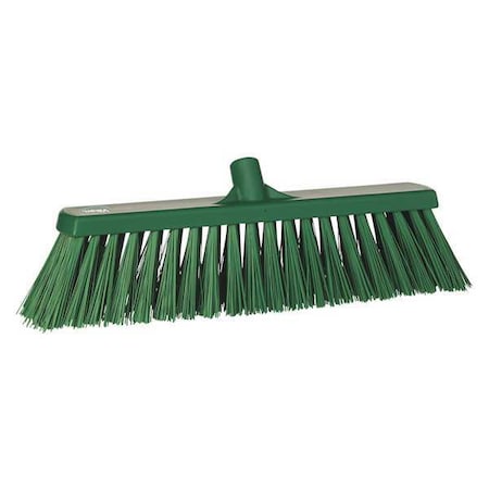Vikan 2 1/2 in x 19 in Sweep Face Broom Head, Stiff, Synthetic, Green 29202