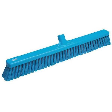 Vikan 24 in Sweep Face Broom Head, Soft/Stiff Combination, Synthetic, Blue 31943