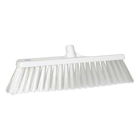Vikan 2 1/2 x 19 in Sweep Face Broom Head, Stiff, Synthetic, White 29205