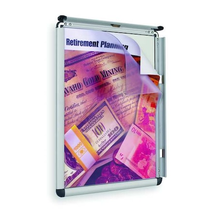 Quartet Sign Holder, Wall, 24x36, Alum, Silver CF32