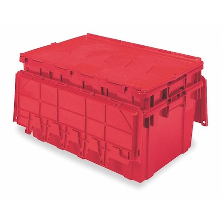 Buckhorn Attached Lid Container, 16.83 gal Volume Cap., 27 in L, 17 in W, 12 1/2 in H, Plastic, Red AR2717120202000