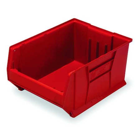 Quantum Storage Systems Storage Bin, Polypropylene/Polyethylene, Red, 12 in H, 18 1/4 in W, 23 7/8 in L QUS955RD