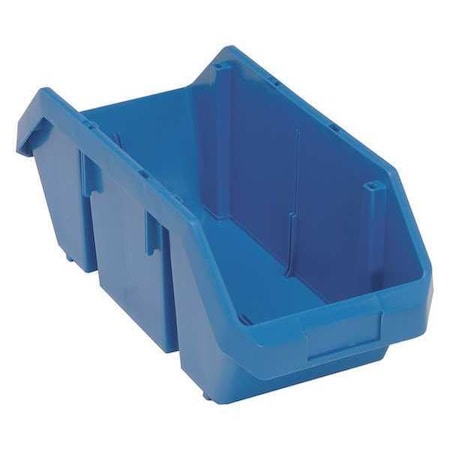 Quantum Storage Systems Hang & Stack Storage Bin, Plastic, Blue, 7 in H, 8 3/8 in W, 18 1/2 in L QP1887BL
