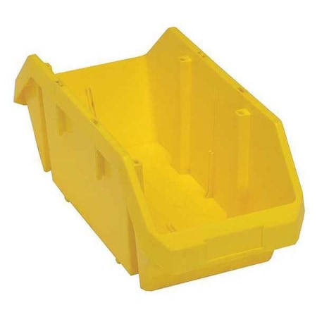 Quantum Storage Systems Hang & Stack Storage Bin, Plastic, Yellow, 7 in H, 8 3/8 in W, 18 1/2 in L QP1887YL